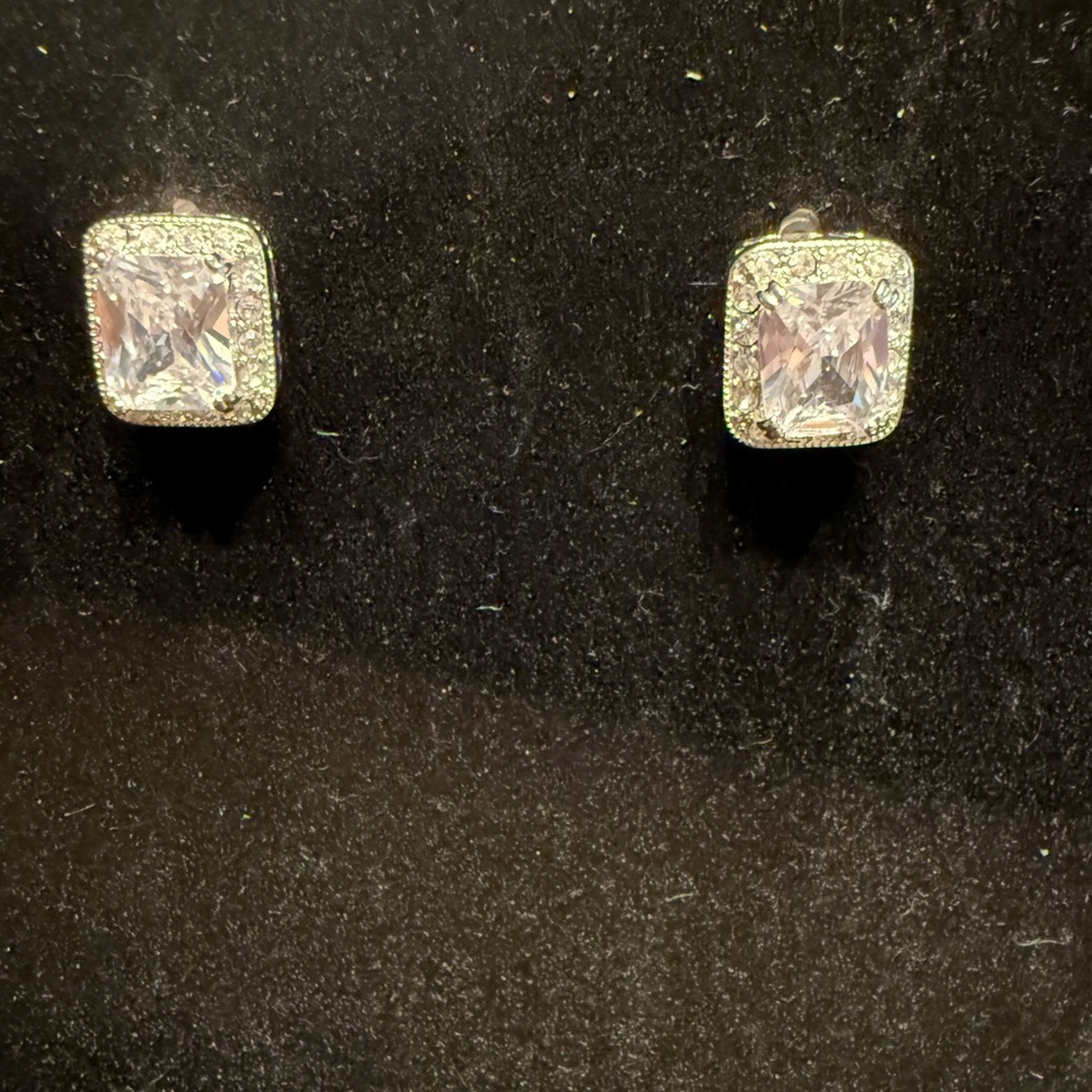 Park Lane Silver Crystal Stud Earrings